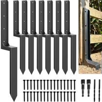 Kit de reparo para poste de cerca ARKSOLDIER, âncoras de aço de 33,6" 8 unidades Kit de reparo para poste de cerca ARKSOLDIER, âncoras de aço de 33,6" 8 unidades