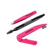 Kit de Resgate para Sobrancelhas Tweezerman Mini Pinça Chanfrada e Navalha