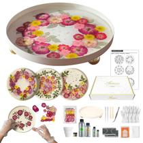 Kit de Resina Artesanal GooCare Bandeja Floral DIY 25 cm Bege Kit de Resina Artesanal GooCare Bandeja Floral DIY 25 cm Bege