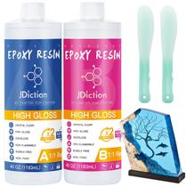 Kit de resina epóxi JDiction 80 oz Crystal Clear, não tóxico Kit de resina epóxi JDiction 80 oz Crystal Clear, não tóxico