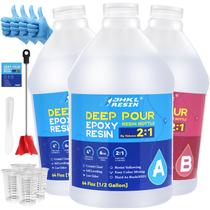 Kit de Resina Epóxi JHKL 5,7 L de Cura Lenta para Fundição Profunda, Transparente e Brilho Intenso Kit de Resina Epóxi JHKL 5,7 L de Cura Lenta para Fundição Profunda, Transparente e Brilho Intenso