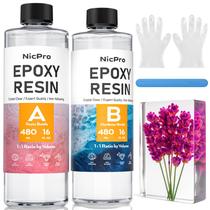Kit de Resina Epoxi Nicpro 960ml Cristal Transparente y Alto Brillo Kit de Resina Epoxi Nicpro 960ml Cristal Transparente y Alto Brillo