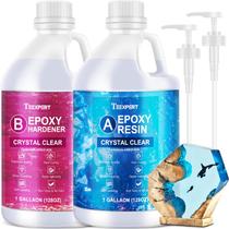 Kit de resina epóxi Teexpert Crystal Clear 7,6 L para arte e mesa de bricolage