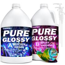 Kit de Resina Epóxica Teexpert de 7.5 Litros, Resina Epoxi Transparente Brillante Pura con Bomba, Sin Burbujas y Antiamarillamiento con Fórmula Auto-nivelante para Fundición, Fabricación de Joyería, Mesas, Madera y Artesanías