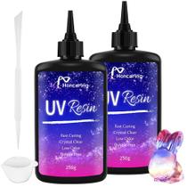 Kit de Resina UV Honcaring 500g Transparente Sem Bolhas Cura Rápida