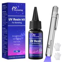 Kit de resina UV Honcaring de secagem rápida com cola transparente leve de 30 g/30 ml