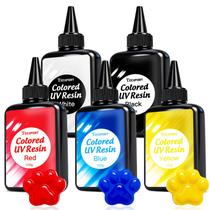 Kit de Resina UV Teexpert, 500g Resina UV Opaca Colorida de Alta Capacidade Tipo Dura, Inodora e com Baixa Contração, Cores Vibrantes para Confecção de Joias, Artesanato, Chaveiros e Pequenas Decorações