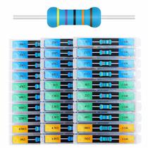 Kit de resistores Aurevita 1/2W 1% de filme de metal 600 unidades 30 valores Kit de resistores Aurevita 1/2W 1% de filme de metal 600 unidades 30 valores