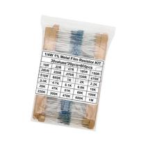 Kit De Resistores De Filme Metálico 1/4W Com 300/600 Peças, 30 Valores De 10 Ohm a 1M, 1% De