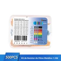 Kit De Resistores De Filme Metálico Sortidos 500/2500PCS 1/4W 1% 1R-10M Ohm Kit Eletrônico DIY Kit De Resistores De Filme Metálico Sortidos 500/2500PCS 1/4W 1% 1R-10M Ohm Kit Eletrônico DIY