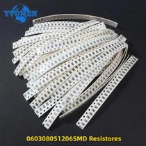 Kit De Resistores SMD De Alta Precisão Com 1500 Peças 0603 0805 1206 0ohm-10M Ohm 1% 60 Valores