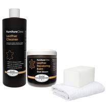 Kit de Restauração de Couro Furniture Clinic Leather Easy - Marrom Escuro