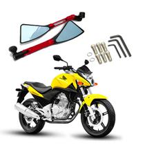 Kit de Retrovisor Stallion Vermelho para Moto Honda CB 300R 2010 2011 2012 2013
