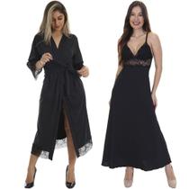 Kit de Robe Medusa Longa e Camisola Jade Longa 2 peças Kit de Robe Medusa Longa e Camisola Jade Longa 2 peças