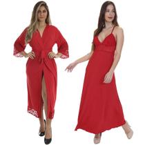 Kit de Robe Medusa Longa e Camisola Jade Longa 2 peças Kit de Robe Medusa Longa e Camisola Jade Longa 2 peças