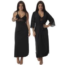 Kit de Robe Medusa Longo e Camisola de Amamentação Longa
