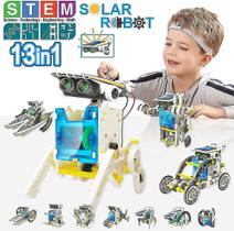 Kit de robô solar 13 em 1, brinquedo científico para construção educacional