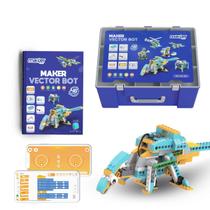 Kit de Robótica Maker Vector Bot 46 em 1 C/ Programação + Livro - 606 Peças