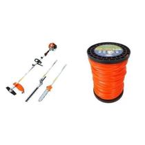 Kit de Roçadeira Lateral Multifuncional e rolo de fio de nylon 3mm 226 Metros Vulcan Trent