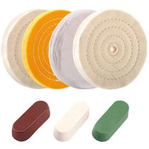 Kit de rodas de polimento POLIWELL de 6 polegadas para moedor de bancada, 7 unidades