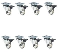 Kit de Rodizio Giratório Siliconado 35mm com freio 8 peças - Soprano