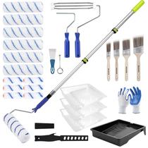 Kit de rolo para pintura BHLUUIYER com rolos de 9" e 4" e haste de 1,2 m