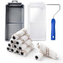 Kit de rolos de pintura Mister Rui, microfibra de 4 polegadas, pacote com 16