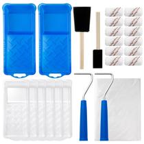 Kit de rolos de pintura Mister Rui, pacote com 25, com 2 rolos de microfibra Kit de rolos de pintura Mister Rui, pacote com 25, com 2 rolos de microfibra