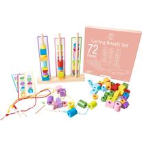 Kit de rosqueamento de miçangas Montessori & Me Stringing Beads Kids 3-5
