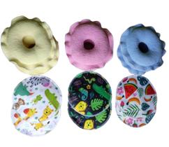 kit de rosquinhas de amamentação e absorventes ecológicos para os seios - Ateliê Pequenas Fofuras