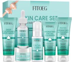 Kit de rotina de cuidados com a pele facial para mulheres e adolescentes