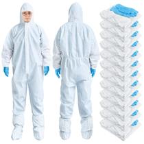 Kit de roupa de proteção descartável Hazmat TrelaCo XXL White, 12 conjuntos Kit de roupa de proteção descartável Hazmat TrelaCo XXL White, 12 conjuntos