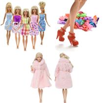 Kit De Roupas E Acessórios Para Bonecas Vestidos Sapatos - Modelo 2