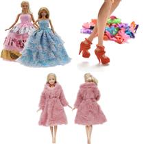 Kit De Roupas E Acessórios Para Bonecas Vestidos Sapatos - Modelo 4