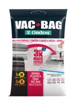 Kit de Saco a Vácuo Organizador 1 Médio + 2 Grandes Transparente Vac Bag Ordene + Bomba de Ar