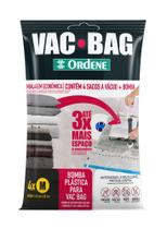 Kit de Saco a Vácuo Organizador 4 Médios 45x65cm Transparente Vac Bag Ordene + Bomba de Ar Kit de Saco a Vácuo Organizador 4 Médios 45x65cm Transparente Vac Bag Ordene + Bomba de Ar