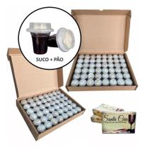 Kit De Santa Ceia Com 96 Unidades De Suco + Pão