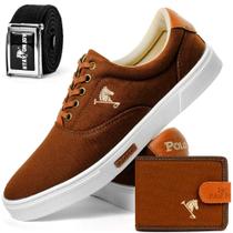 Kit de Sapatênis Masculino Tênis Casual Polo Joy - Café Kit de Sapatênis Masculino Tênis Casual Polo Joy - Café