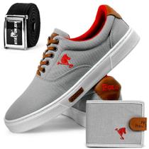 Kit de Sapatênis Masculino Tênis Casual Polo Joy Cinza Claro Kit de Sapatênis Masculino Tênis Casual Polo Joy Cinza Claro
