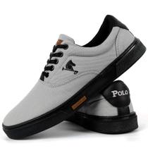 Kit de Sapatênis Masculino Tênis Casual Polo Joy Cinza/Preto