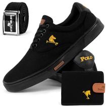 Kit de Sapatênis Masculino Tênis Casual Polo Joy Preto/Amare