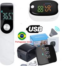 Kit de Saúde 3X1 Com Medidor de Pressão Recarregável Kit de Saúde 3X1 Com Medidor de Pressão Recarregável