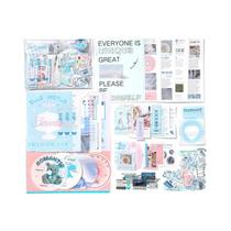 Kit De Scrapbook Vintage Com 101 Peças, Papéis Estéticos, Fitas Washi E Adesivos Para Diário E Álbum