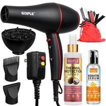 Kit de secador de cabelo lockmio 21 unidades - iônico, leve, 1800 W