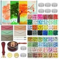 Kit de selos de cera Selliner, 48 cores, 1200 unidades, conjunto de miçangas Kit de selos de cera Selliner, 48 cores, 1200 unidades, conjunto de miçangas