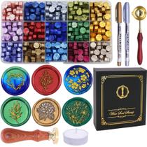 Kit de selos de cera SWANGSA Botanical Flower com 450 unidades de cera Kit de selos de cera SWANGSA Botanical Flower com 450 unidades de cera