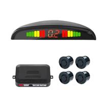 Kit de Sensores de Estacionamento para Carro - 4 Sensores LED 22mm - Sistema de Ré com Radar 12V