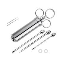 Kit De Seringa Injetora De Carne Em Aço Inoxidável Para Grelhar Peru, Molho De Churrasco, Agulha De
