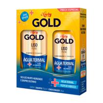 Kit de Shampoo 275ml e Condicionador 175ml Niely Gold Liso
