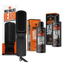 Kit de shampoo, condicionador e alisador para barba Wild Willies